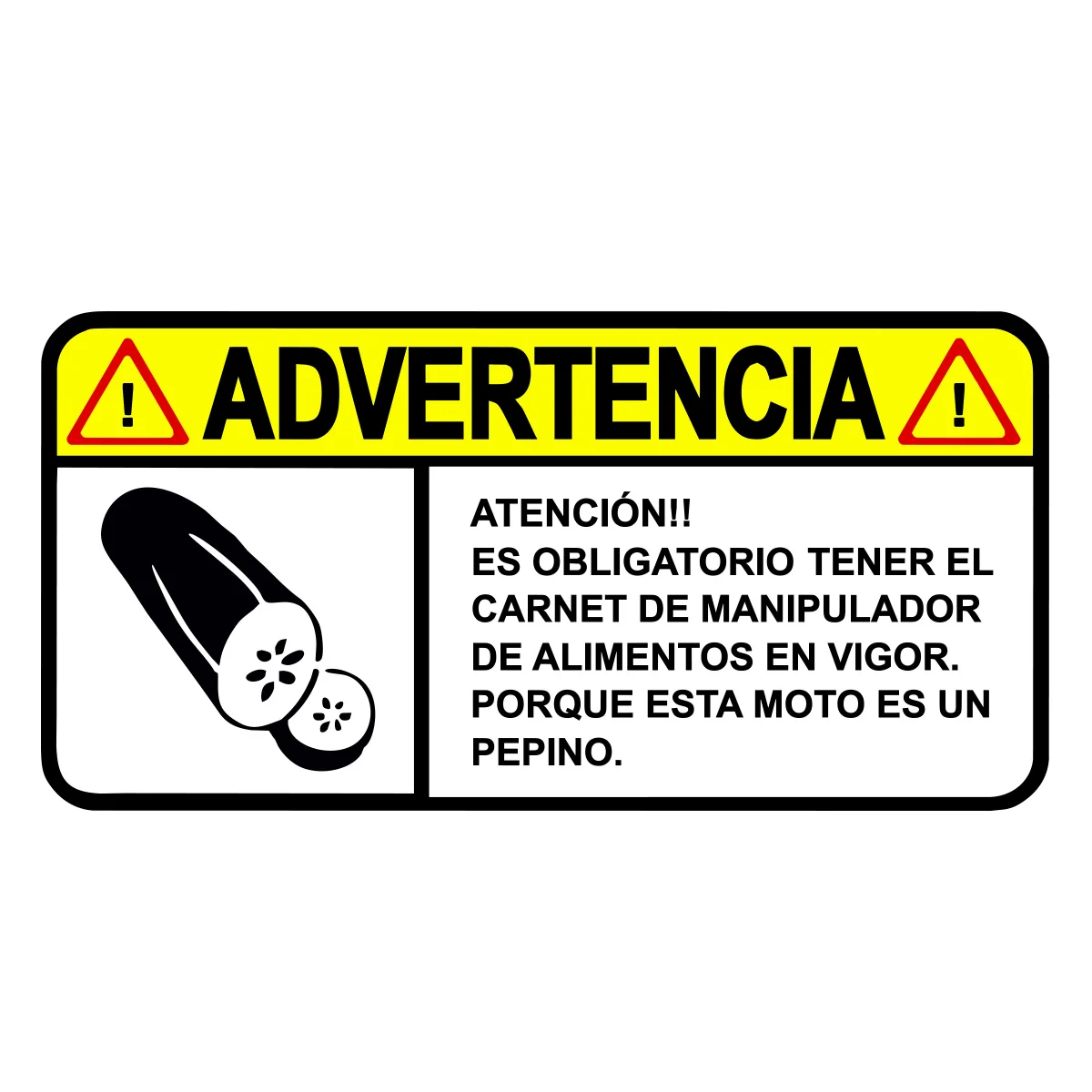 Streetwear Brand Stickers - Funny Caution Cucumber Warning Sticker –