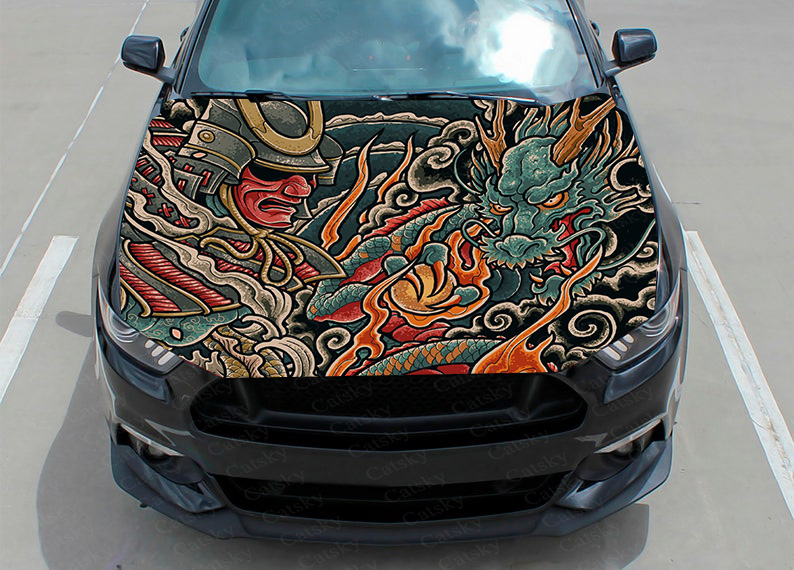 Streetwear Brand Stickers - Samurai Oni Mask Car Decal Graphics