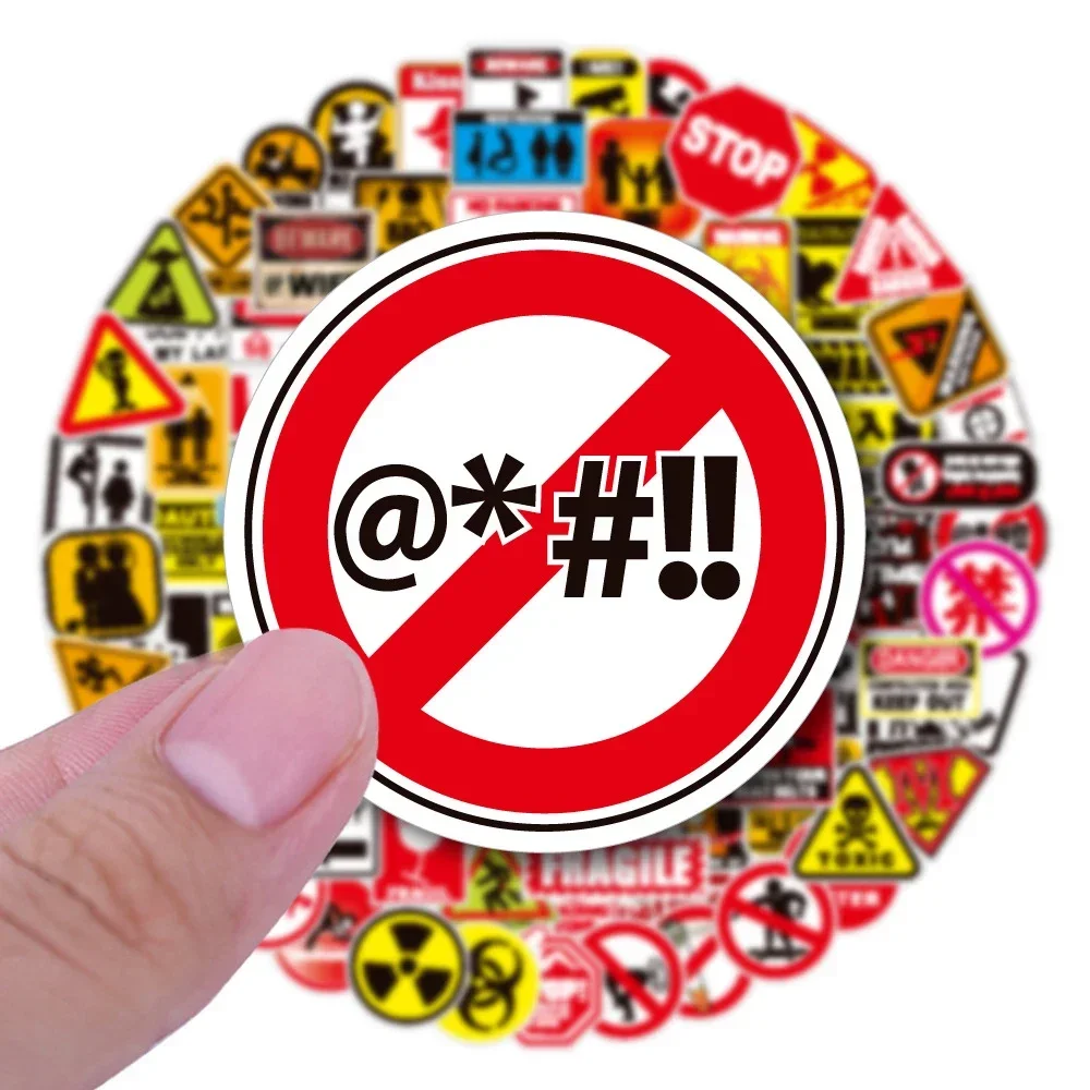 50/100pcs Cartoon Warning Stic - огляд і ціна Streetwear Brand Stickers