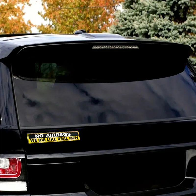 2pcs Caution NO AIRBAGS We Die - огляд і ціна Streetwear Brand Stickers