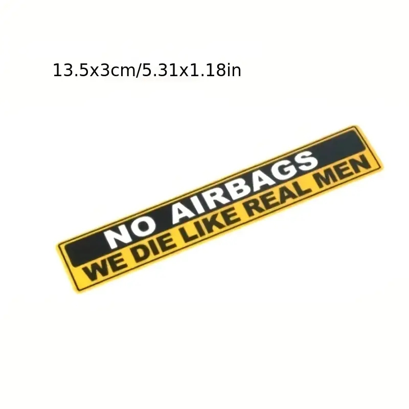 2pcs Caution NO AIRBAGS We Die - огляд і ціна Streetwear Brand Stickers