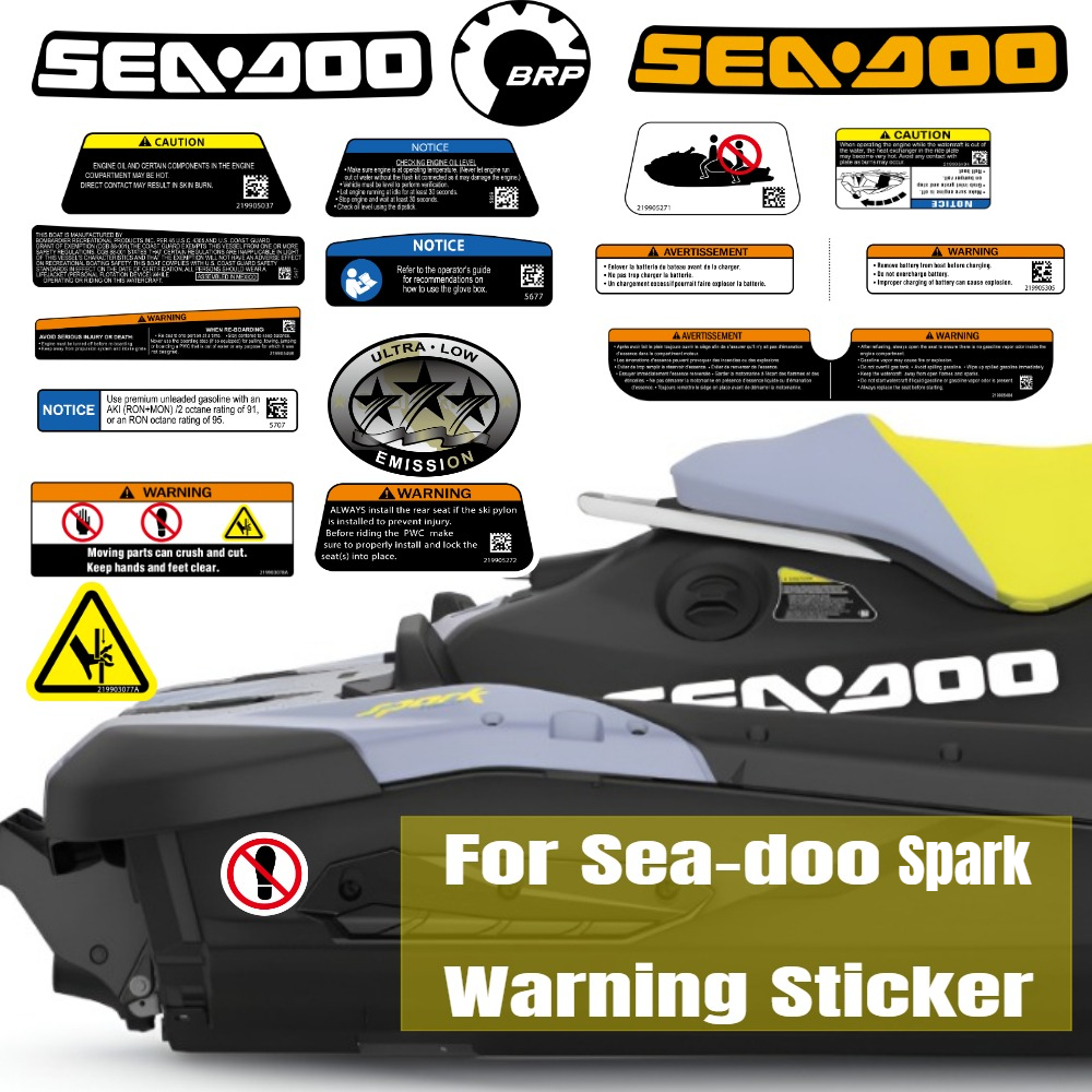 For BRP Sea-doo Spark-300 Warn - огляд і ціна Streetwear Brand Stickers
