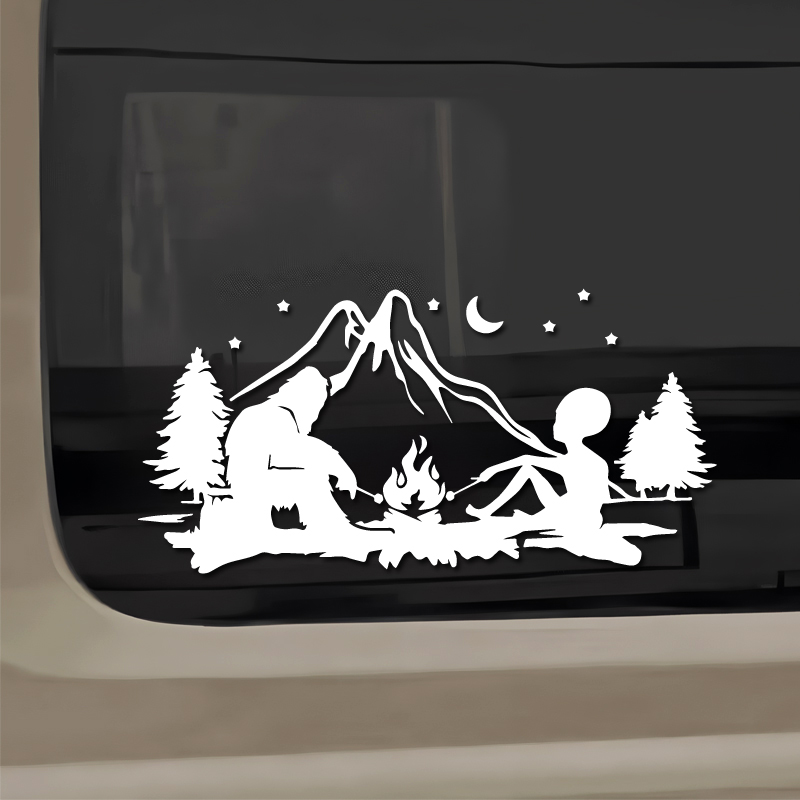 Alien and Bigfoot campfire cam - огляд і ціна Streetwear Brand Stickers