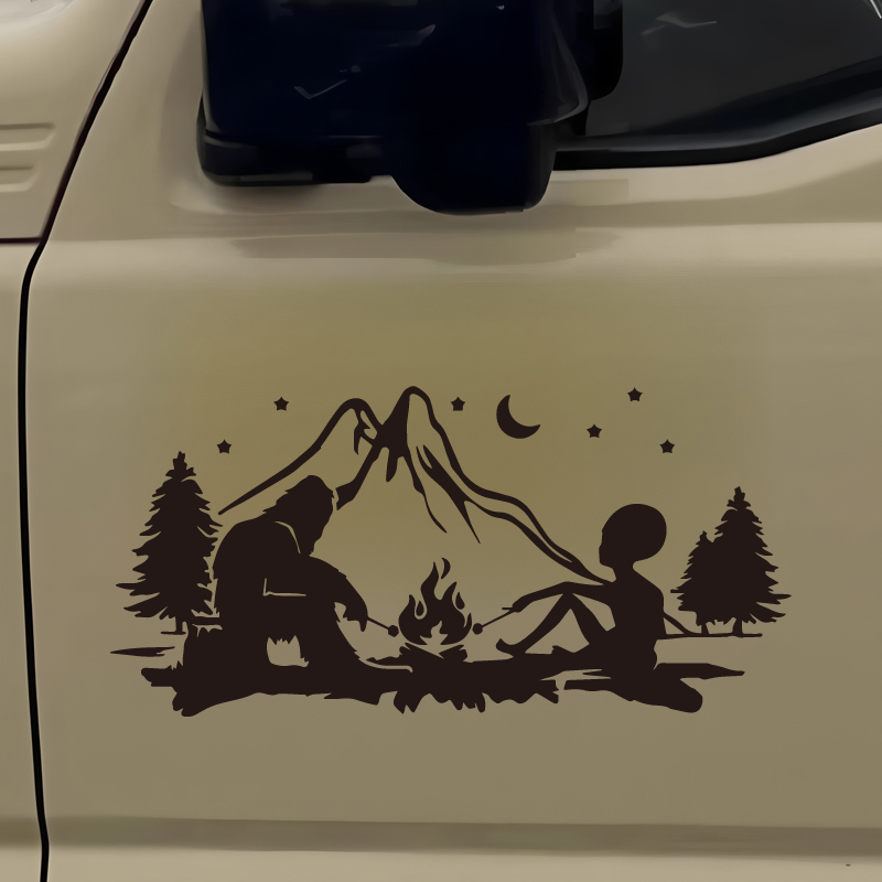 Alien and Bigfoot campfire cam - огляд і ціна Streetwear Brand Stickers