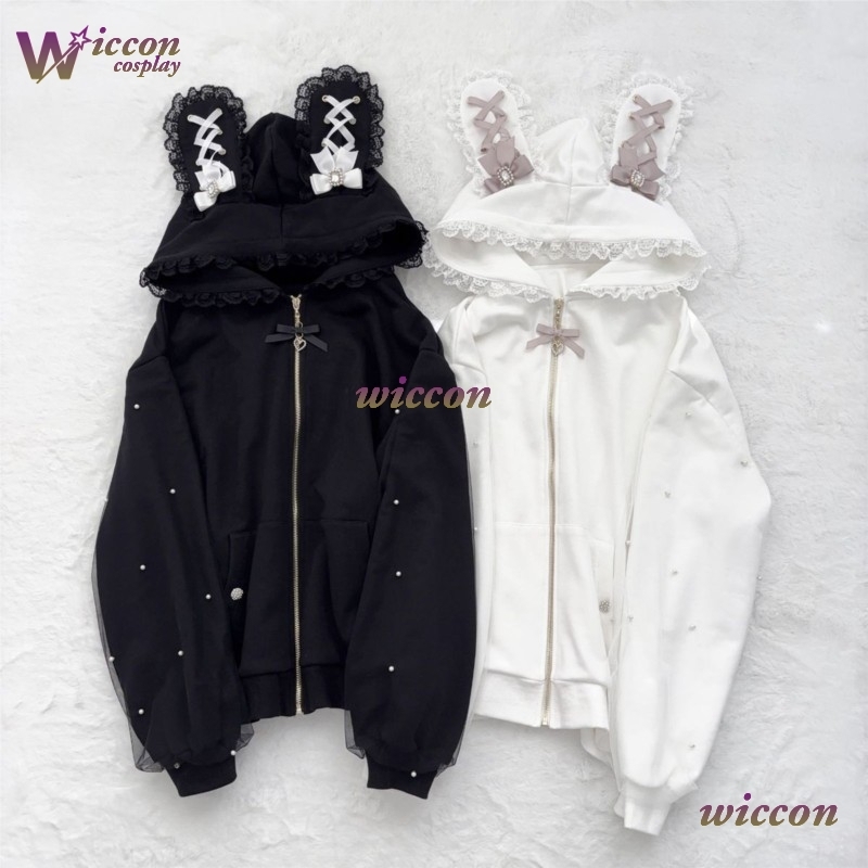 Rabbit's Ears Bow Hoodies Eleg - огляд і ціна Streetwear Brand Y2K