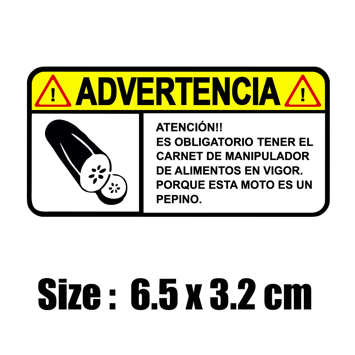 Funny Caution Cucumber Warning - огляд і ціна Streetwear Brand Stickers