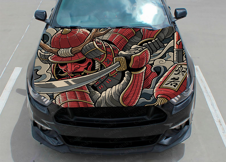 Samurai Oni Mask Car Decal Gra - огляд і ціна Streetwear Brand Stickers